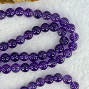 Good Grade Natural Amethyst Necklace 46.64g 53cm 7.8mm 75 Beads - Huangs Jadeite and Jewelry Pte Ltd