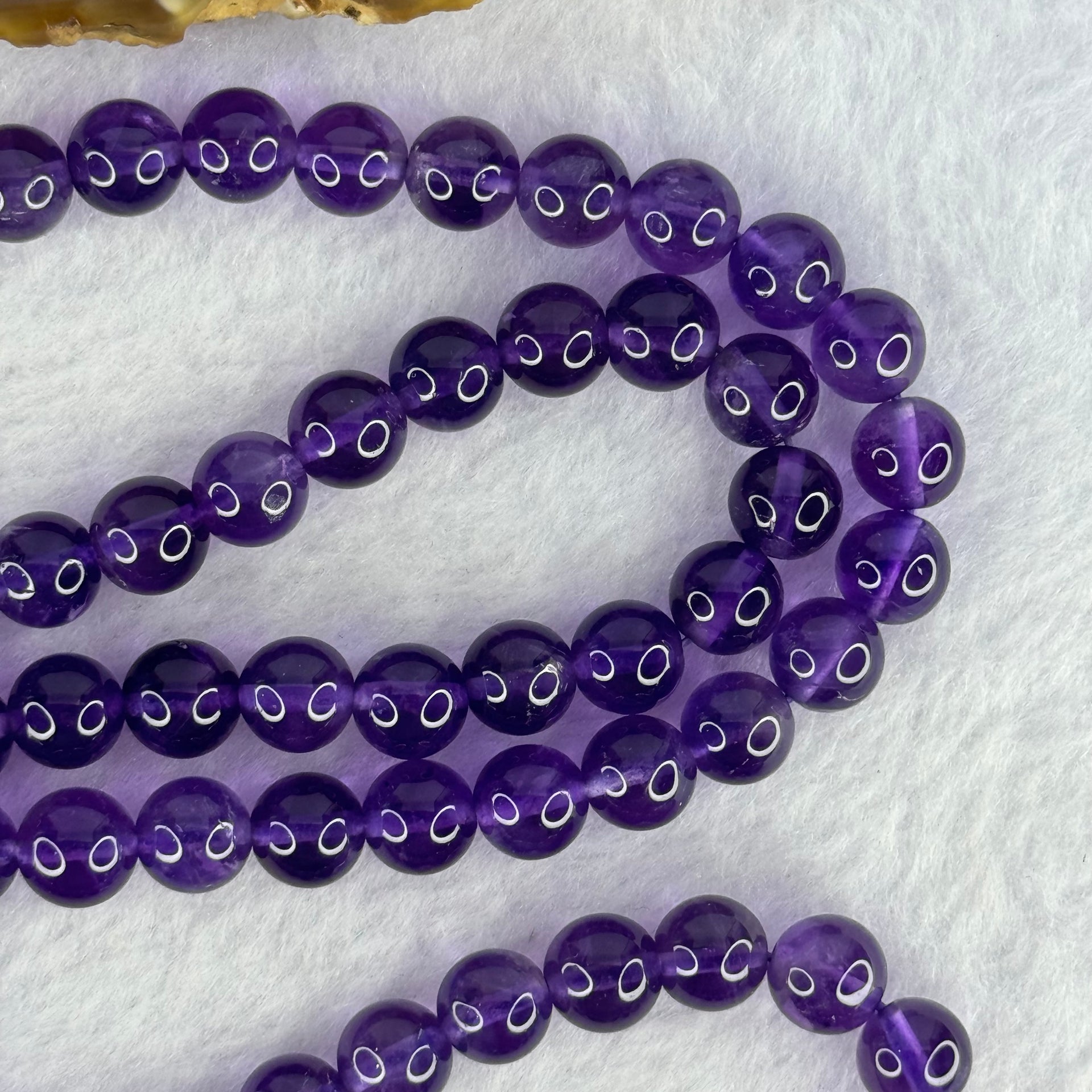 Good Grade Natural Amethyst Necklace 46.64g 53cm 7.8mm 75 Beads - Huangs Jadeite and Jewelry Pte Ltd