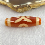 Natural Powerful Tibetan Old Oily Orange Red White Agate Patina Guiren Tairen Human Dzi Bead Totem Amulet Heavenly Master (Tian Zhu) 贵人天诛 7.62g 38.5 by 11.6mm - Huangs Jadeite and Jewelry Pte Ltd