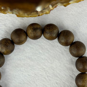 Natural China Hainan Agarwood Beads Bracelet 中国海南沉香木手链（Half Sinking) 10.67g 18cm 12.8mm 17 Beads - Huangs Jadeite and Jewelry Pte Ltd