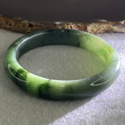 Type A Dark Blueish Green Jadeite Bangle 43.96g Internal Diameter 55.8mm 11.0 by 7.4mm (Close to Perfect) - Huangs Jadeite and Jewelry Pte Ltd