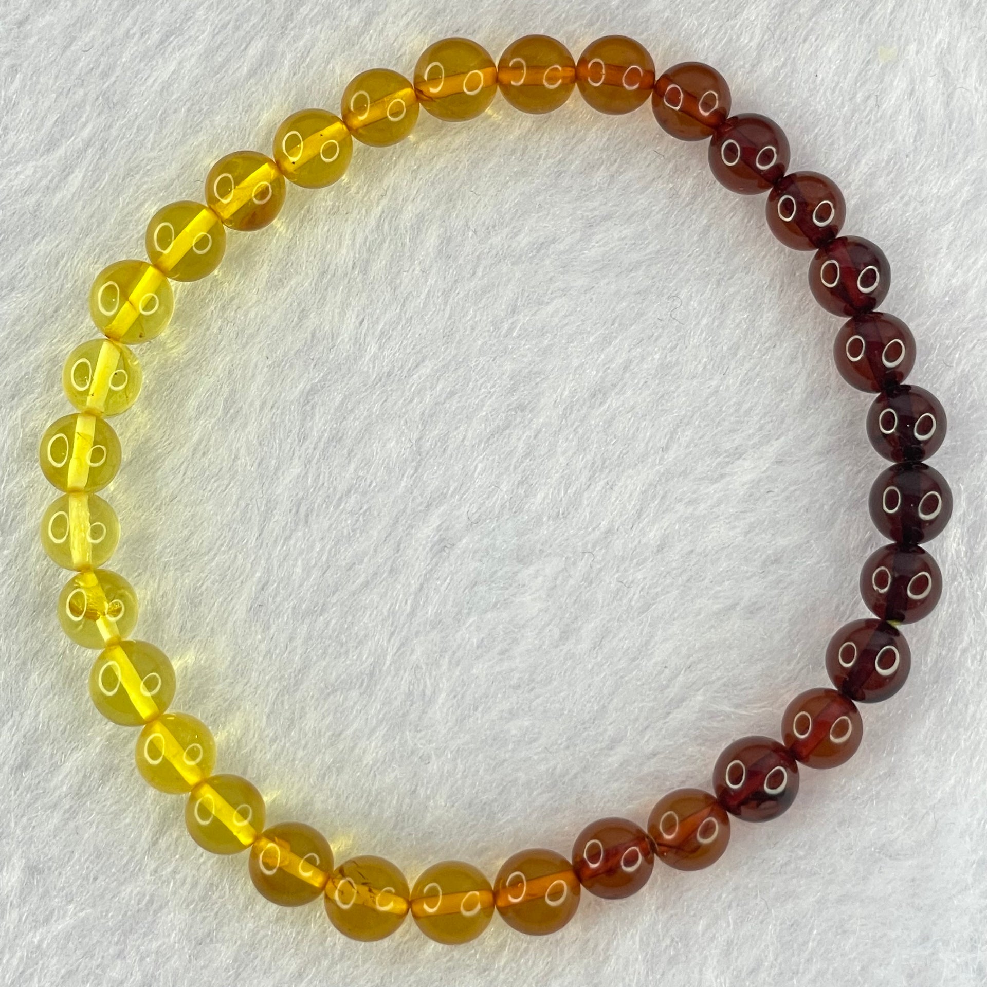 Natural Mixed Multi Color Amber Beads Bracelet 3.23g 15.5cm 5.8mm 32 Beads - Huangs Jadeite and Jewelry Pte Ltd