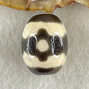 Natural Powerful Tibetan Old Oily Agate 3 Eyes Dzi Bead Heavenly Master (Tian Zhu) 三眼天诛 7.39g 20.4 by 15.9mm - Huangs Jadeite and Jewelry Pte Ltd