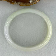 Type A Faint Lavender Green Jadeite Oval Bangle Internal Diameter 57.1mm 57.86g 17.3 by 6.9mm (Close to Perfect) - Huangs Jadeite and Jewelry Pte Ltd