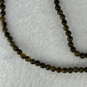 Natural Dark Brown Flower Amber Beads Elastic Necklace 7.50g 50cm 5.2mm 107 Beads - Huangs Jadeite and Jewelry Pte Ltd