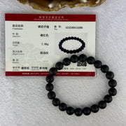Natural Dark Matt Black Amber Beads Bracelet 天然大黑天翁琥珀手链 7.08g 15cm 8.4mm 22 Beads - Huangs Jadeite and Jewelry Pte Ltd