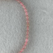 Natural Type A Semi-Icy Pink Jadeite Bracelet | 16cm Tailored 3.8mm Round Genuine Pink Jade Bead Strand with Rose Gold Clasp (5.33g 49 Beads) - Huangs Jadeite and Jewelry Pte Ltd