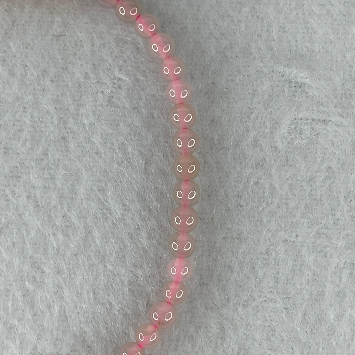 Natural Type A Semi-Icy Pink Jadeite Bracelet | 16cm Tailored 3.8mm Round Genuine Pink Jade Bead Strand with Rose Gold Clasp (5.33g 49 Beads) - Huangs Jadeite and Jewelry Pte Ltd
