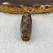 Natural Powerful Tibetan Old Oily Agate 6 Eye with 4 Eye Vajra Dzi Bead Heavenly Master (Tian Zhu) 六眼加四眼金刚杵天诛 7.68g 39.6 by 11.3mm - Huangs Jadeite and Jewelry Pte Ltd