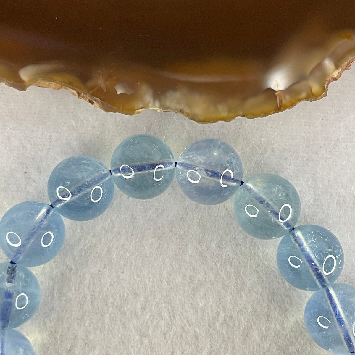 Certified Above Average Natural Aquamarine Beads Bracelet | 17cm with 18 Beads 11.8mm (39.30g | Ocean Blue Translucency |Throat & Third Eye Chakra Harmony, Tranquil Communication & Serene Wealth Shield)