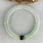 Type A Green with Moss Green Patches Jadeite Bangle Internal Diameter 55.0mm 46.39g 9.4 by 9.6mm (Internal Lines) - Huangs Jadeite and Jewelry Pte Ltd