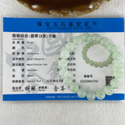 Type A Natural Jelly Semi Icy Light Green with Blueish Green Piao Hua Jadeite Beads Bracelet 32.64g 15cm 10.0mm 19 beads - Huangs Jadeite and Jewelry Pte Ltd
