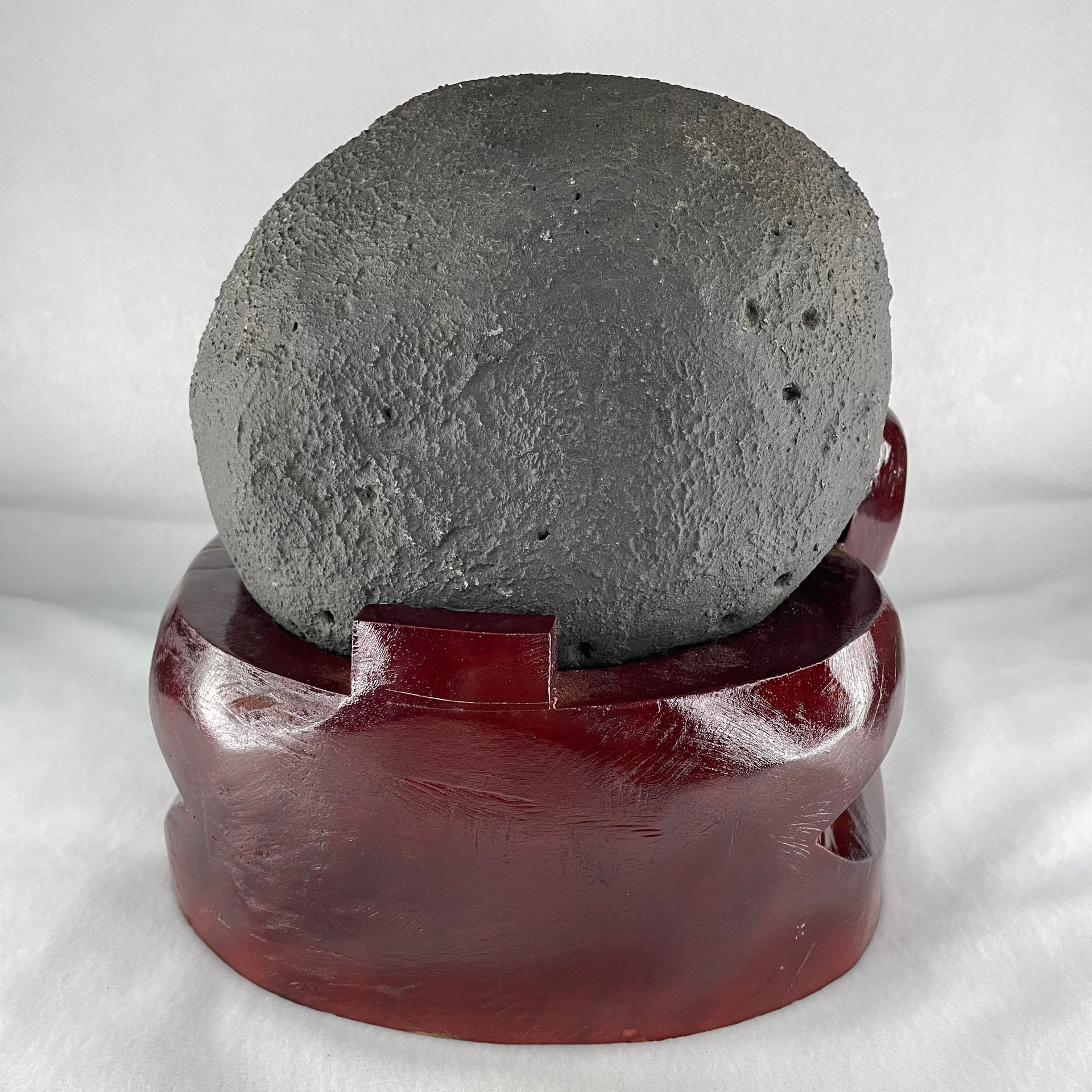 Natural Amethyst Cave with Wooden Stand 4,155.5g 190.0 by 160.0 by 195.0mm - Huangs Jadeite and Jewelry Pte Ltd