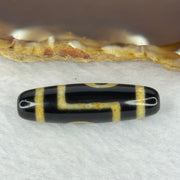 Natural Powerful Tibetan Old Oily Agate 2 Eyes Dzi Bead Heavenly Master (Tian Zhu) 二眼天诛 6.52g 37.8 by 10.9mm - Huangs Jadeite and Jewelry Pte Ltd