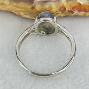 Rare Above Average Natural Blue Dumortierite Rutilated Quartz in S925 Sliver Ring (Adjustable Size) 1.54g 11.0 by 6.2 by 3.0mm - Huangs Jadeite and Jewelry Pte Ltd