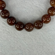 Natural Copper Rutilated Quartz Beads Bracelet 天然銅髮晶手镯 37.22g 17cm 11.8mm 17 Beads - Huangs Jadeite and Jewelry Pte Ltd