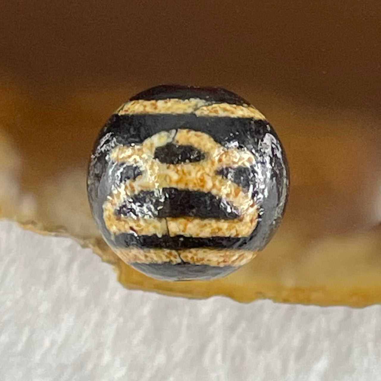 Natural Powerful Tibetan Old Oily Agate 2 Cai Shen Dzi Bead Heavenly Master (Tian Zhu) 1.34g 9.9 by 10.1mm - Huangs Jadeite and Jewelry Pte Ltd