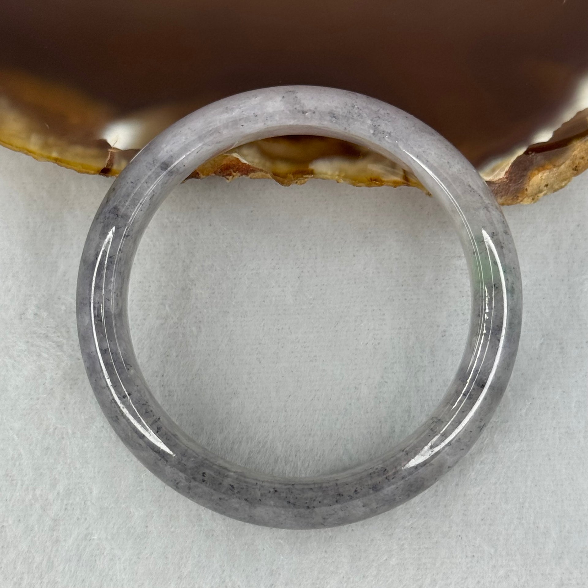 Baby Kids Type A Semi Icy Wuji Grey Jadeite Bangle Internal Diameter 40.1mm 25.02g 11.6 by 6.2mm (Fine Internal Lines) - Huangs Jadeite and Jewelry Pte Ltd