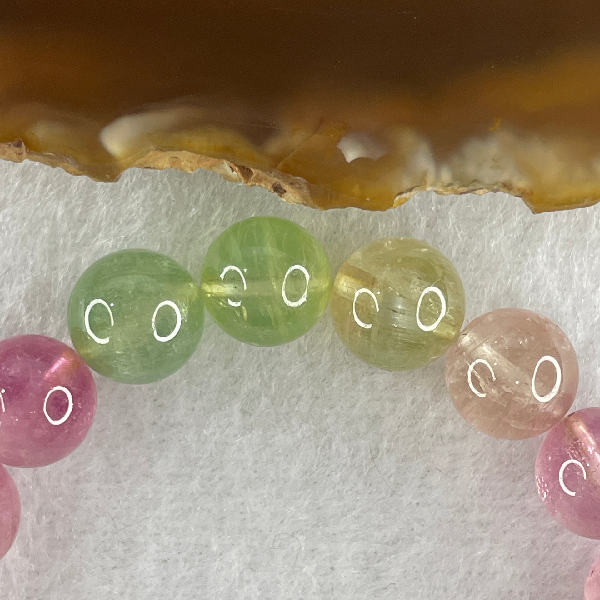 Very Good Natural Tourmaline Crystal Beads Bracelet 26.01g 14cm 9.9mm 18Beads - Huangs Jadeite and Jewelry Pte Ltd