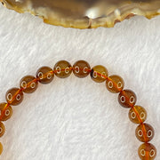 Natural Cognac Amber Beads Bracelet 4.17g 15cm 6.6mm 27 Beads - Huangs Jadeite and Jewelry Pte Ltd