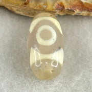 Natural Powerful Tibetan Old Oily Agate 3 Eyes Dzi Bead Heavenly Master (Tian Zhu) 三眼天诛 3.15g 20.2 by 10.2mm - Huangs Jadeite and Jewelry Pte Ltd