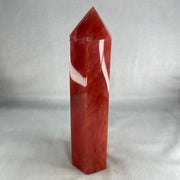 Cherry Quartz Tower with Wooden Stand Display 866.8g 59.3 by 50.0 by 210.0mm - Huangs Jadeite and Jewelry Pte Ltd
