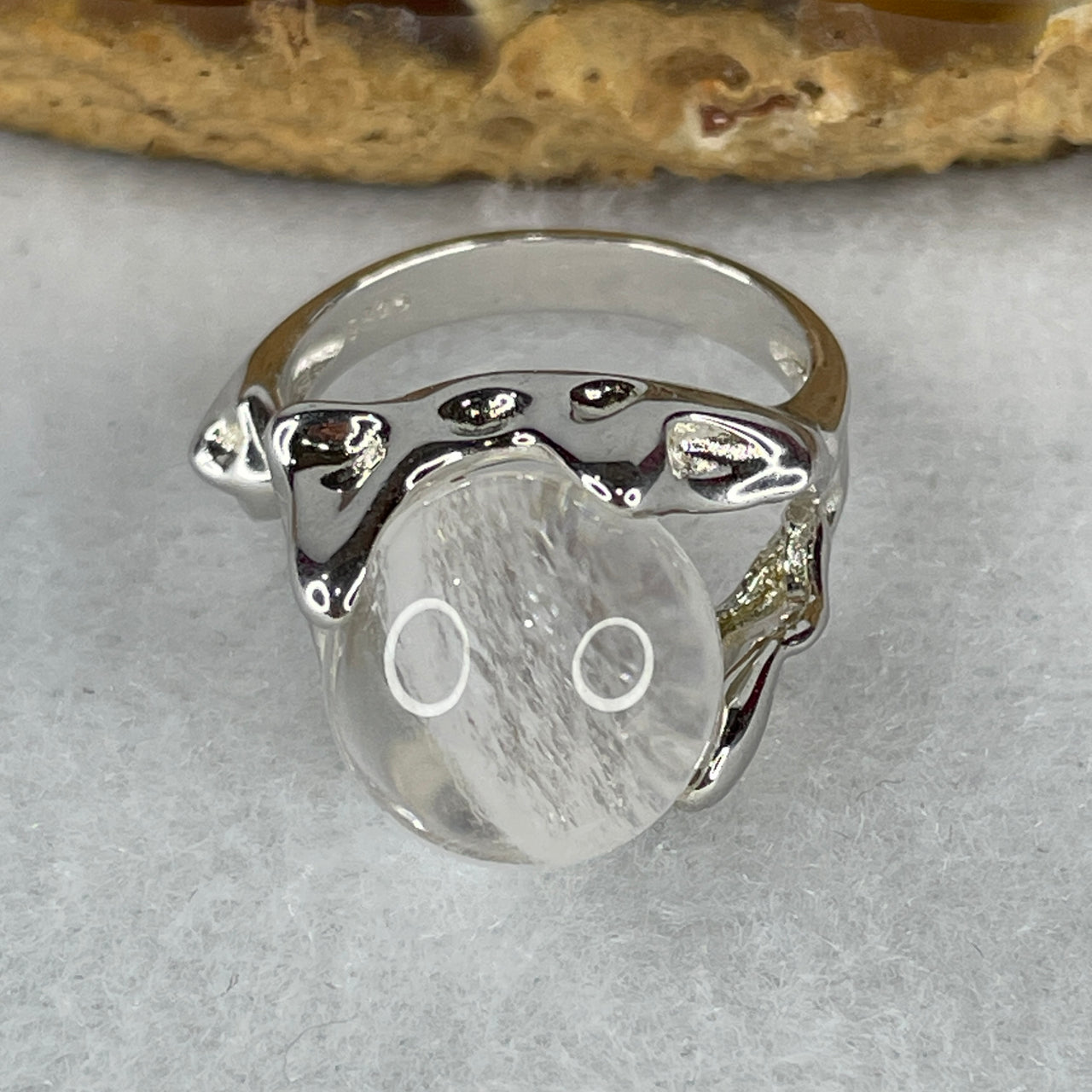 Natural-White-Phantom-Quartz-Bead-in-S925-Sliver-Ring-7.63g-13.2-by-11.0mm-US-7-HK-15