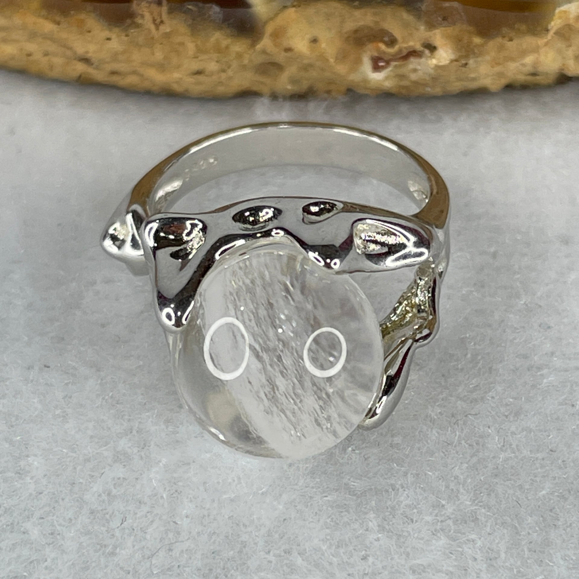 Natural-White-Phantom-Quartz-Bead-in-S925-Sliver-Ring-7.63g-13.2-by-11.0mm-US-7-HK-15