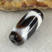 Natural Powerful Tibetan Old Oily Agate Tiger Tooth Daluo Dzi Bead Heavenly Master (Tian Zhu) 2.47g 20.3 by 8.9mm - Huangs Jadeite and Jewelry Pte Ltd