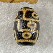 Natural Powerful Tibetan Old Oily Agate 9 Eyes Dzi Bead Heavenly Master (Tian Zhu) 九眼天诛 1.91g 14.0 by 9.8mm - Huangs Jadeite and Jewelry Pte Ltd