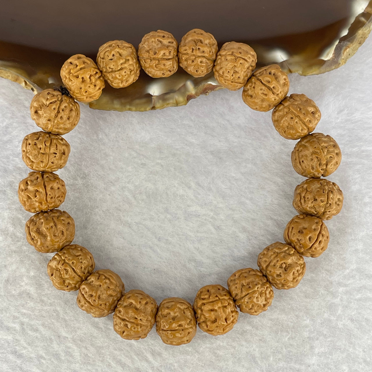 Natural Bodhi Rudraksha Seed Mala 金风 Beads Bracelet 16.07g 11.9 mm 21 Beads - Huangs Jadeite and Jewelry Pte Ltd