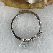 Natural Blue Aquamarine Ring 1.82g 4.6 by 3.5mm (Adjustable Size) - Huangs Jadeite and Jewelry Pte Ltd