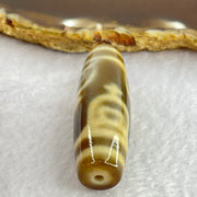 Natural Powerful Tibetan Old Oily Agate 4 Nectar Vessel Dzi Bead Heavenly Master (Tian Zhu) 花蜜容器眼天珠 17.35g 48.6 by 15.2mm - Huangs Jadeite and Jewelry Pte Ltd