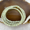 Type A Semi Icy Green with Wuji Grey Piao Hua Beads Necklace 123 Beads 5.5mm 32.49g - Huangs Jadeite and Jewelry Pte Ltd