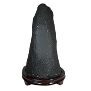 Natural Triangular Shape Amethyst Cave with Wooden Display 18,923.1g 300.0 by 280.0 by 500.0mm - Huangs Jadeite and Jewelry Pte Ltd