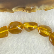 Natural Yellow Amber Fragments Bracelet 11.18g 18cm 15.4 by 10.2 by 8.1mm 15pcs - Huangs Jadeite and Jewelry Pte Ltd