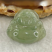 Type A Semi Icy Blueish Green Jadeite Milo Buddha Pendant 2.31g 18.1 by 20.5 by 4.6mm - Huangs Jadeite and Jewelry Pte Ltd