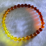 Natural Mixed Color Amber Beads Bracelet 3.25g 15.5cm 5.9mm 32 Beads - Huangs Jadeite and Jewelry Pte Ltd