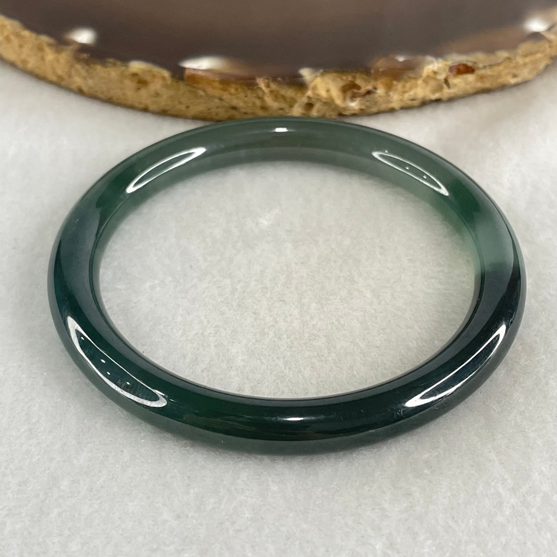 Type A Icy Blueish Green Jadeite Bangle 26.02g Inner Diameter 53.2mm 7.5 by 7.2mm (Close to Perfect) - Huangs Jadeite and Jewelry Pte Ltd