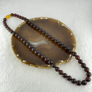 Natural Dark Red Medicine Amber Beads Necklace 天然红药琥珀项链  35.36g 56cm 9.0 - 12.0mm 56 Beads - Huangs Jadeite and Jewelry Pte Ltd