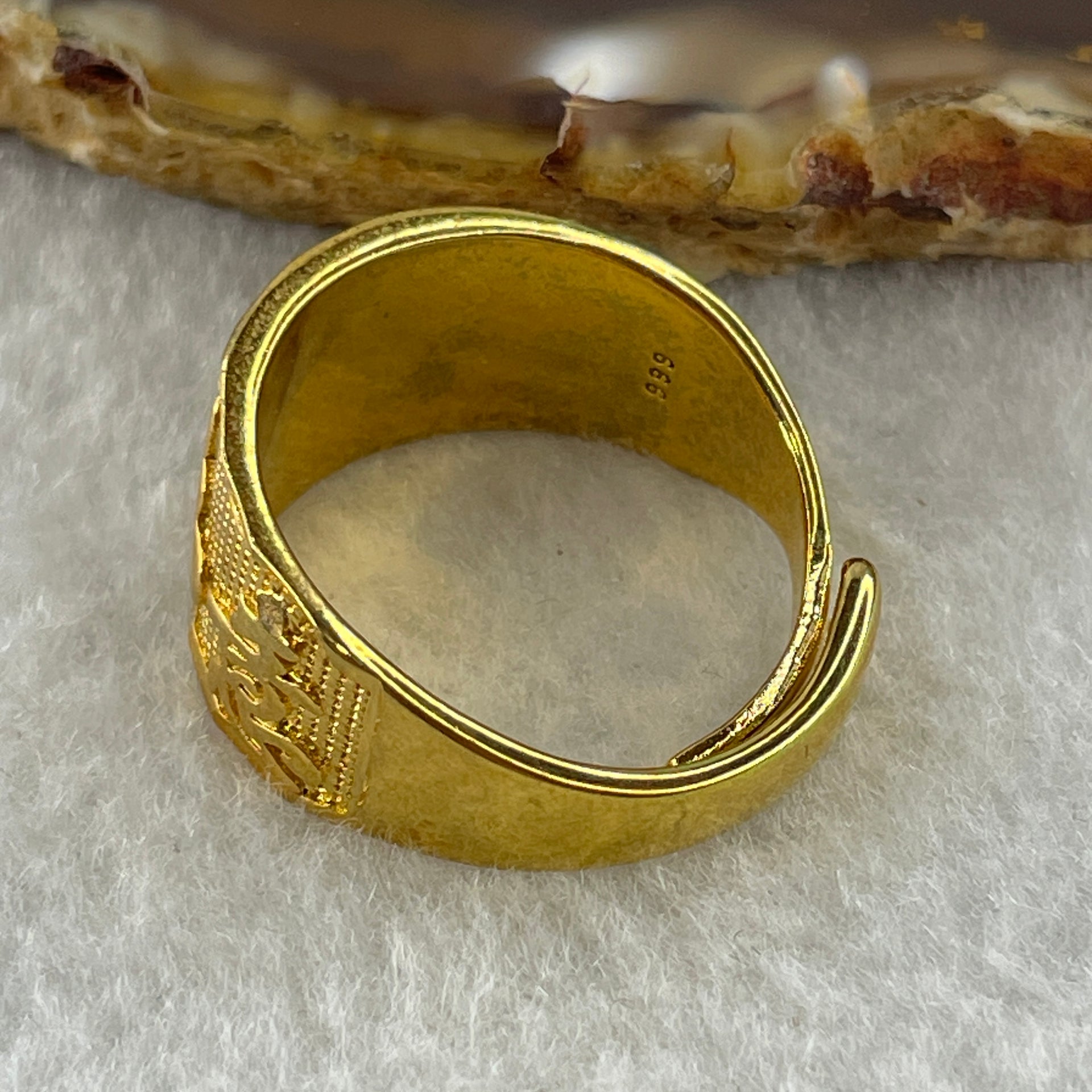 999 Gold Plated Ring (Adjustable Size) 5.56g 12.1 by 1.9mm - Huangs Jadeite and Jewelry Pte Ltd