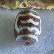 Natural Powerful Tibetan Old Oily Agate Double Garuda Dzi Bead Heavenly Master (Tian Zhu) 虎呀天诛 4.62g 17.6 by 13.1mm - Huangs Jadeite and Jewelry Pte Ltd