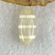 Natural Powerful Tibetan Old Oily Agate 3-Lines Dzi Bead Heavenly Master (Tian Zhu) 三行天诛 2.76g 20.1 by 9.7mm - Huangs Jadeite and Jewelry Pte Ltd