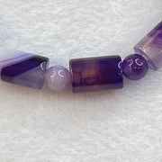 Purple and White Agate Bracelet 20.16g 16cm 12.1 by 8.1mm 11 Lulu Tong - Huangs Jadeite and Jewelry Pte Ltd