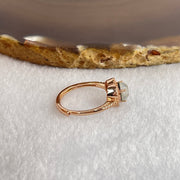 Natural Blue Opal with Crystals In S925 Sliver Rose Gold Color Ring (Adjustable Size) 2.21g 5.1 by 6.2 by 2.5mm - Huangs Jadeite and Jewelry Pte Ltd