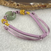 Type A Blueish Green Jadeite Ping An Kou String Bracelet 3.02g 15.0 by 6.6mm - Huangs Jadeite and Jewelry Pte Ltd