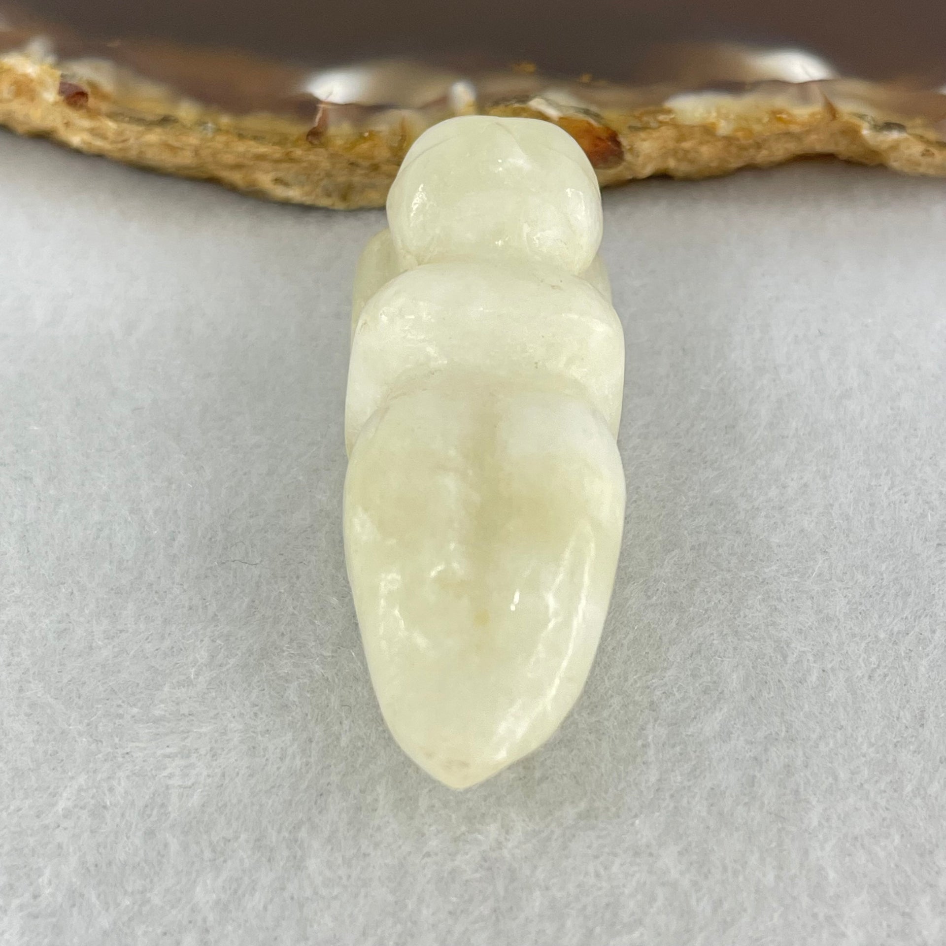 Natural White Nephrite Ancient Man Pendant 23.46g 47.6 by 17.6 by 18.5mm - Huangs Jadeite and Jewelry Pte Ltd