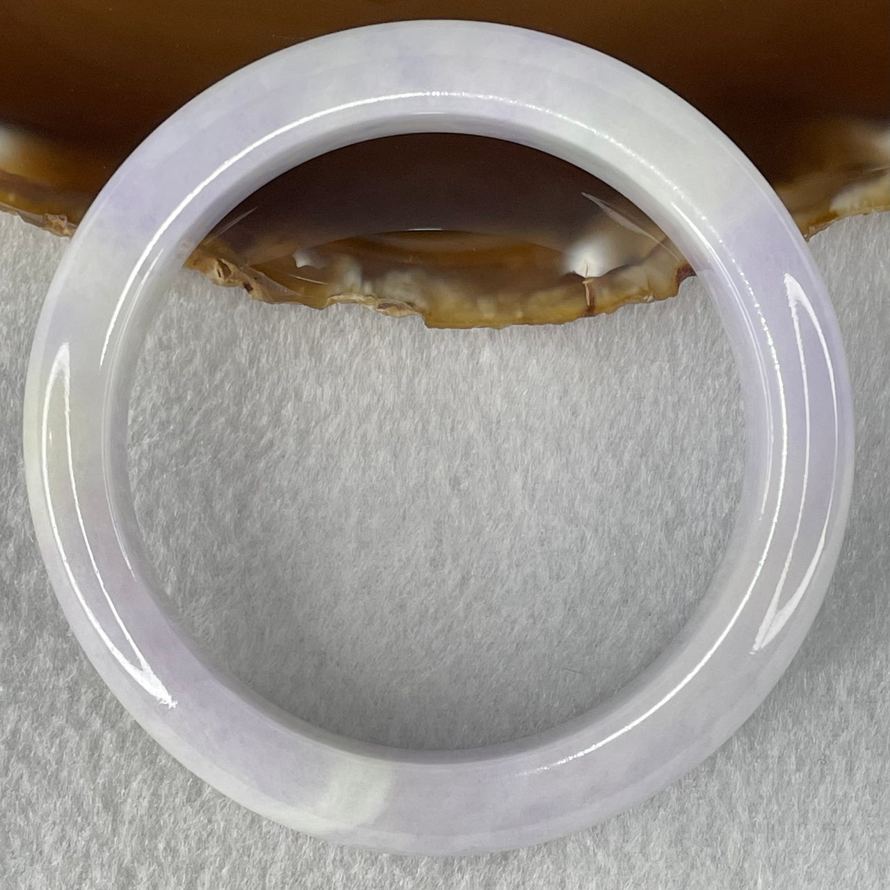 Type A Lavender white Jadeite Bangle 61.94g Internal Diameter 56.3mm 12.7 by 9.0mm (Slight Internal Lines) - Huangs Jadeite and Jewelry Pte Ltd