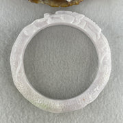 Natural Type A Light Lavender with Green Spot Jadeite Dragon Bangle | (60.34g | 60.4mm | 13.8 x 10.5mm | Sovereign Authority & Supreme Protection Anchor, Feng Shui Prosperity & Executive Bangle) - Huangs Jadeite and Jewelry Pte Ltd
