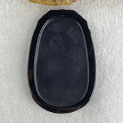 Type A Opaque to Partial Translucent Black Omphacite Jadeite Ox Pendant 20.24g 59.5 by 39.4 by 7.6mm - Huangs Jadeite and Jewelry Pte Ltd